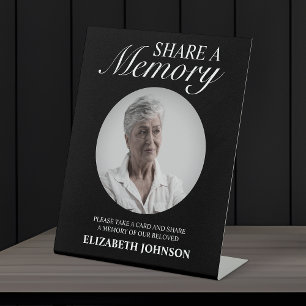 Elegant Black Share A Memory Pedestal Sign