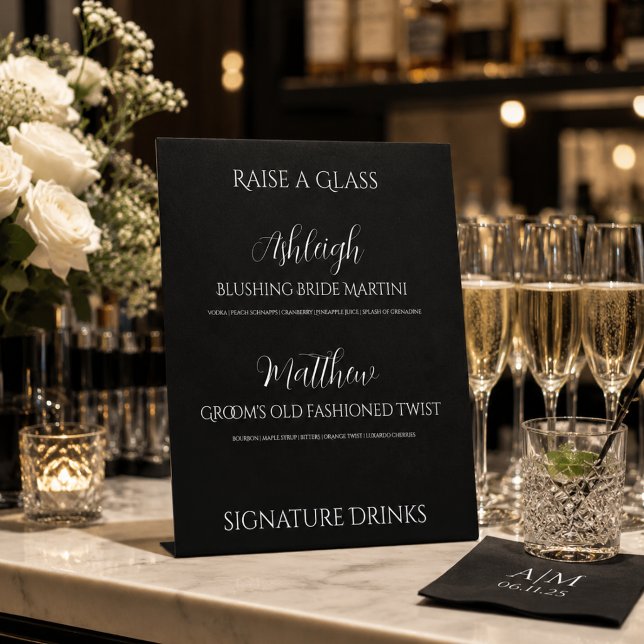 Elegant Black Signature Drinks Sign (Creator Uploaded)