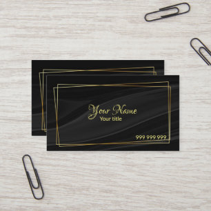 Elegant black silk business card