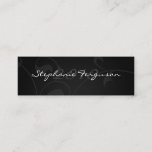 Elegant black silver graduation name card