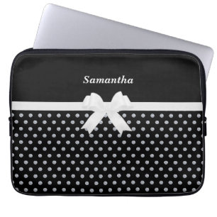 Elegant Black & Silver Grey Diamonds Laptop Laptop Sleeve