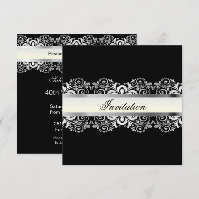 Elegant Black & Silver Party Templates (Front/Back)