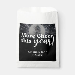 Elegant Black Silver White New Year's Eve Wedding Favour Bag
