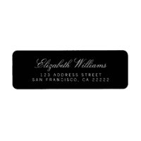 Elegant Black Simple Return Address Labels