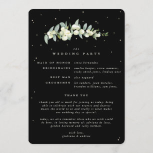 Elegant Black Snowberry+Eucalyptus Winter Wedding Program