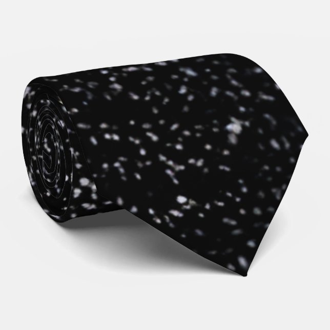 Elegant Black Sparkly Glitter Neck Tie (Rolled)