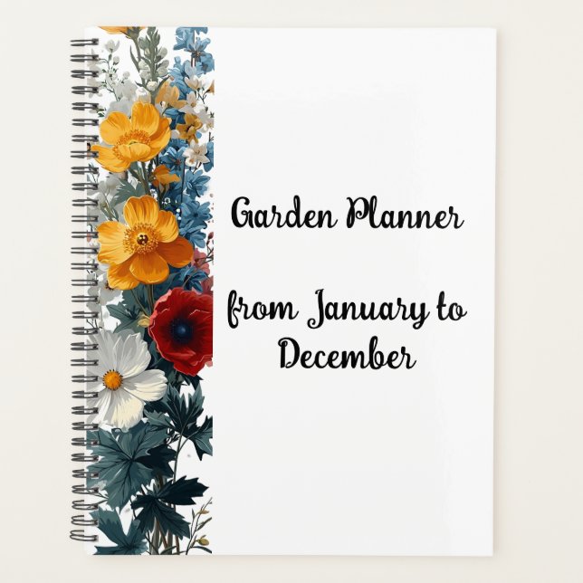  Elegant Black Spiral Garden Plan Planner (Front)