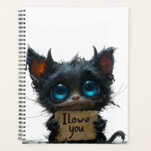  Elegant Black SpiralI Love You Planner