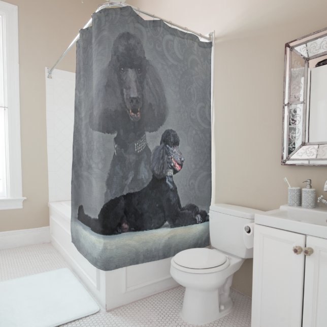 Elegant Black Standard Poodle Composition (In Situ)