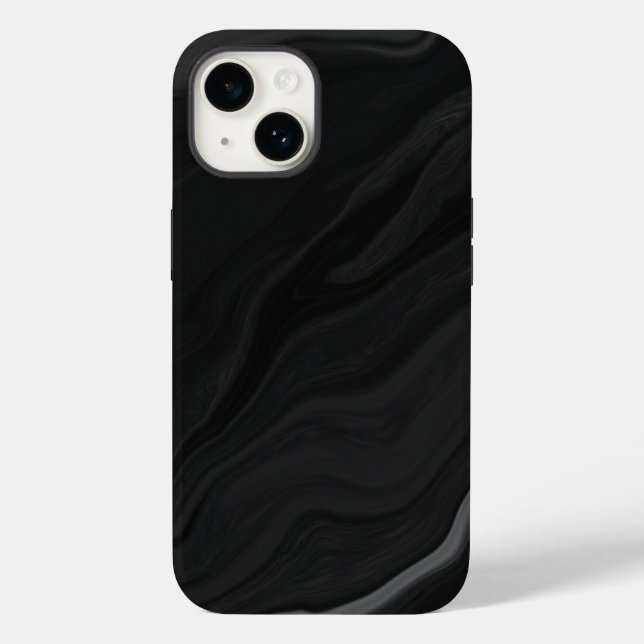 Elegant Black Stone Marble Pattern Case-Mate iPhone Case (Back)