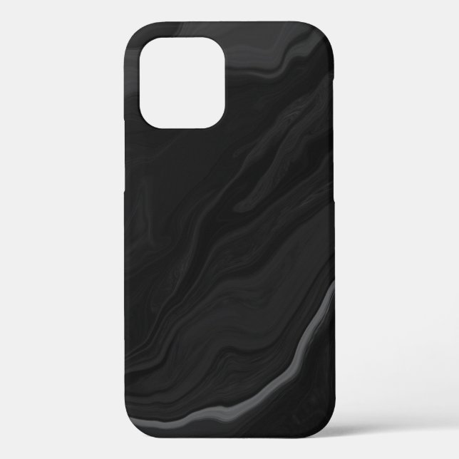 Elegant Black Stone Marble Pattern Case-Mate iPhone Case (Back)