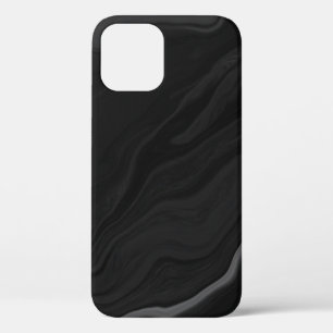 Elegant Black Stone Marble Pattern iPhone 12 Case