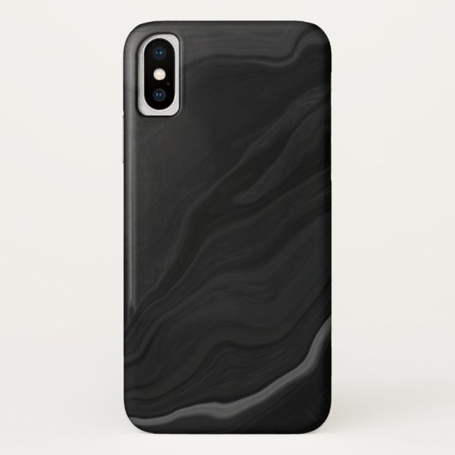 Elegant Black Stone Marble Pattern Case-Mate iPhone Case (Back)