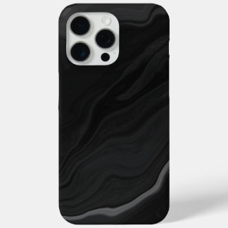 Elegant Black Stone Marble Pattern iPhone 15 Pro Max Case