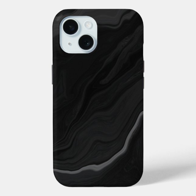 Elegant Black Stone Marble Pattern Case-Mate iPhone Case (Back)