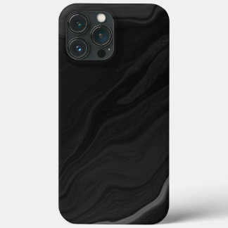Elegant Black Stone Marble Pattern iPhone 13 Pro Max Case