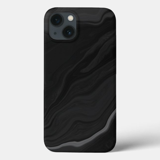 Elegant Black Stone Marble Pattern Case-Mate iPhone Case (Back)