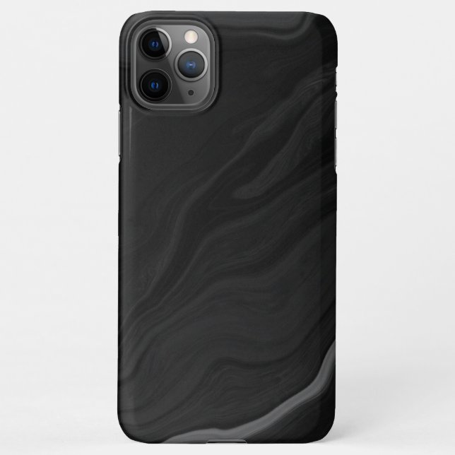 Elegant Black Stone Marble Pattern iPhone Case (Back)