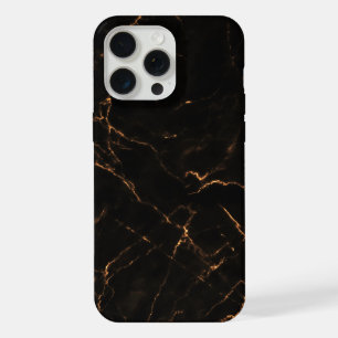 Elegant Black Stone Marble Pattern iPhone 15 Pro Max Case