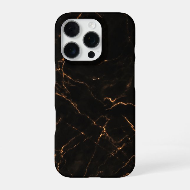 Elegant Black Stone Marble Pattern iPhone Case (Back)