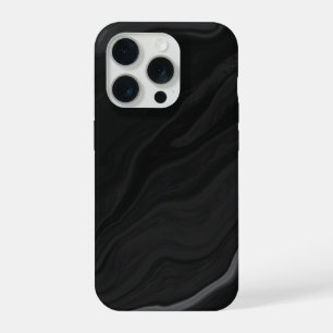 Elegant Black Stone Marble Pattern iPhone 15 Pro Case