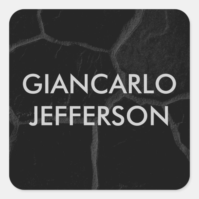 Elegant Black Stone Minimalist Style Professional Square Sticker (Front)