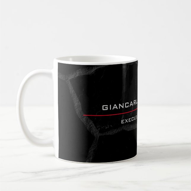 Elegant Black Stone Minimalist Stylish Modern Coffee Mug (Left)