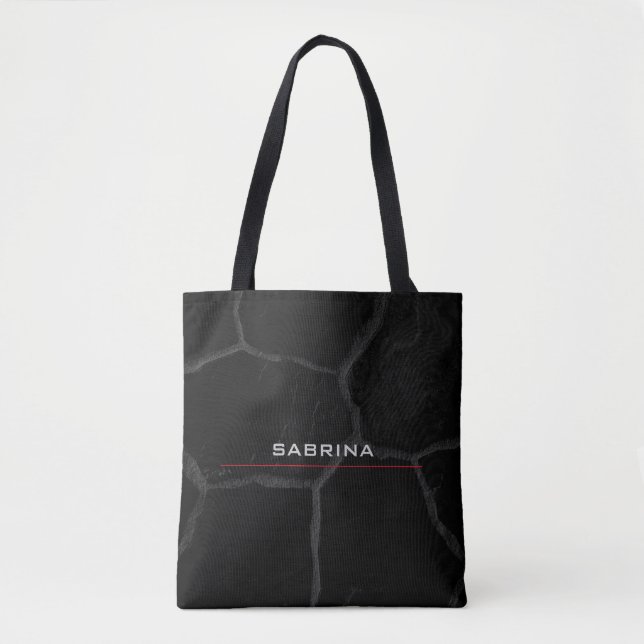 Elegant Black Stone Minimalist Stylish Modern Tote Bag (Front)