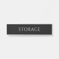 Elegant Black Storage Room Name Plate