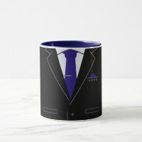 Elegant Black Suit & Blue Neck Tie - Add Your Name