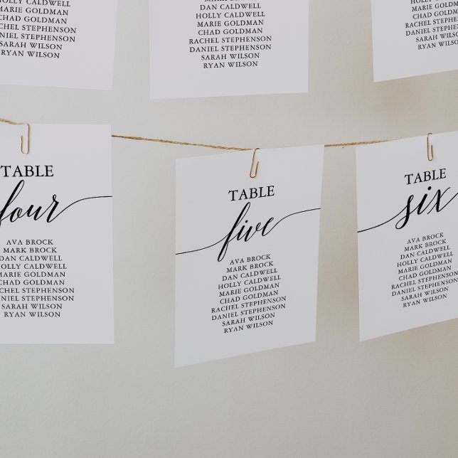 Elegant Black Table Number 5 Seating Chart (Creator Uploaded)