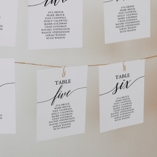 Elegant Black Table Number 6 Seating Chart