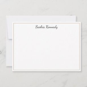 Elegant Black Text Light Brown Border Personalized Card
