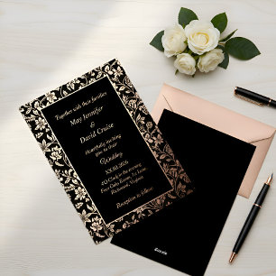Elegant Black Themed Premium Wedding Rose Gold
