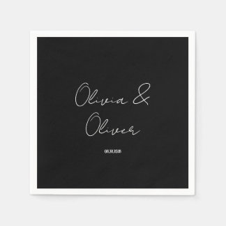 Elegant Black Tie Wedding Napkin