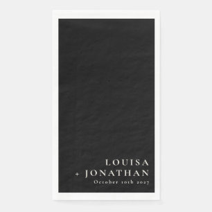 Elegant Black Trendy Minimalist Chic Custom Napkin