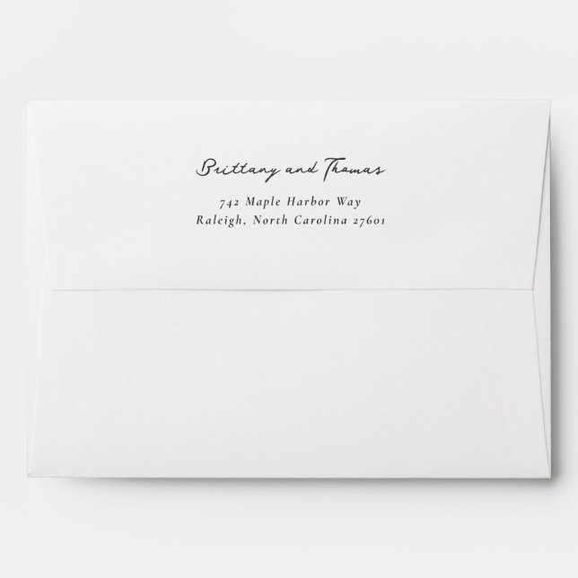 Elegant Black Typographic Envelope (Back (Top Flap))