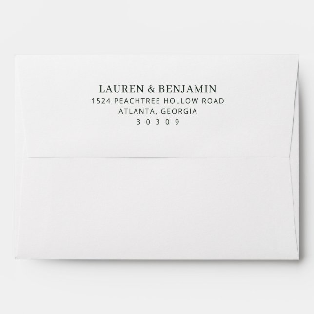 Elegant Black Typographic Envelope (Back (Top Flap))