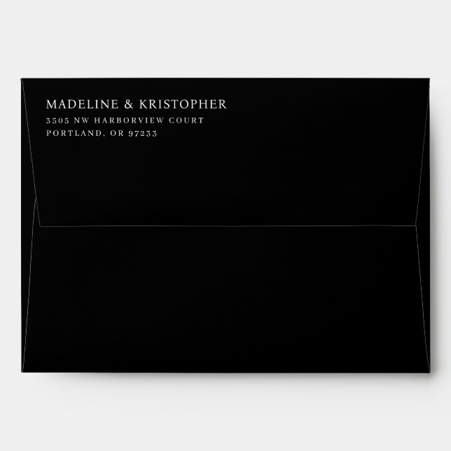 Elegant Black Typographic Envelope (Back (Top Flap))