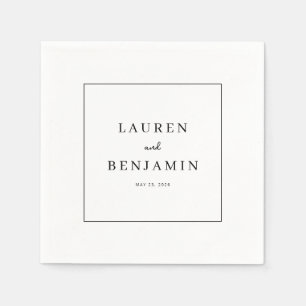 Elegant Black Typographic Napkin