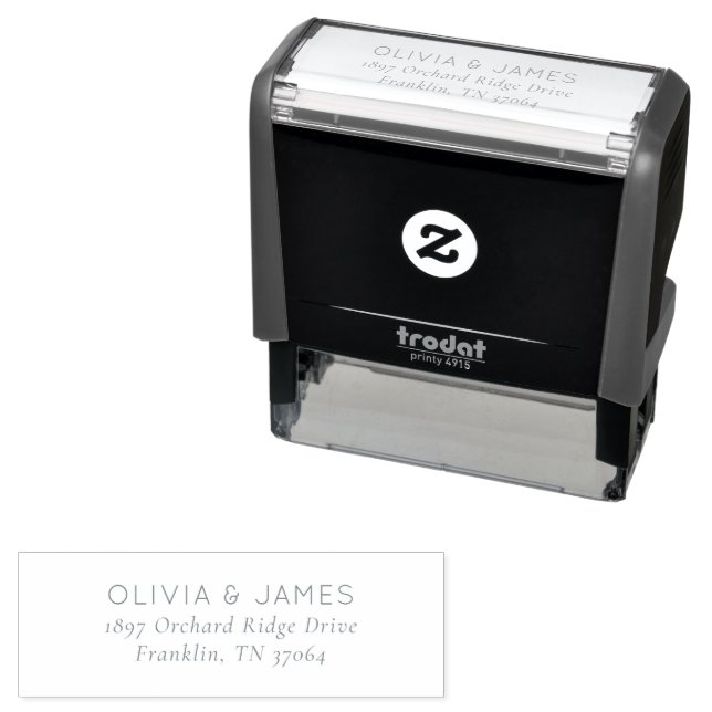 Elegant Black Typographic Self-inking Stamp (In Situ)