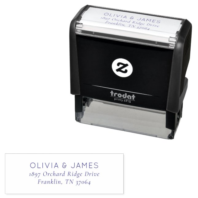 Elegant Black Typographic Self-inking Stamp (In Situ)