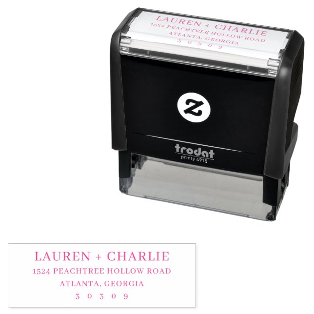 Elegant Black Typographic Self-inking Stamp (In Situ)