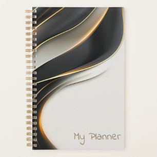 Elegant Black Vail Personalized Planner