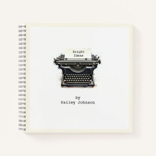  Elegant Black vintage typewriter  Notebook