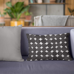 Elegant black watercolor dots accent pillow