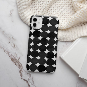 Elegant black watercolor dots iPhone 13 case