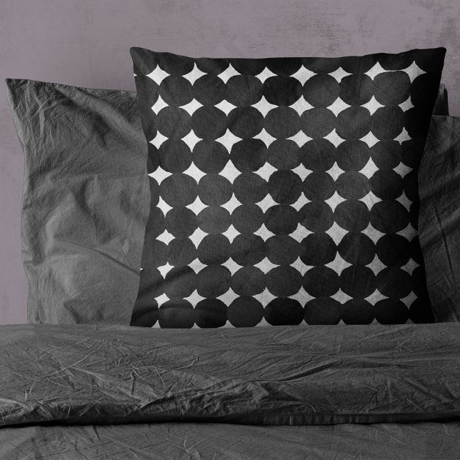 Elegant black watercolor dots  throw pillow (Creator Uploaded)