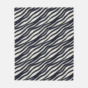 Elegant Black Wave Striped Blanket