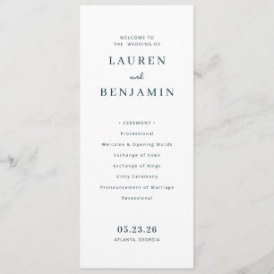 Elegant Black Wedding Ceremony Program